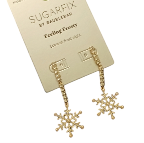❄️✨️NWT SUGARFIX BY BAUBLEBAR GOLD SNOWFLAKE NECKLACE/EARRINGS SET✨️❄️ - Picture 5 of 9